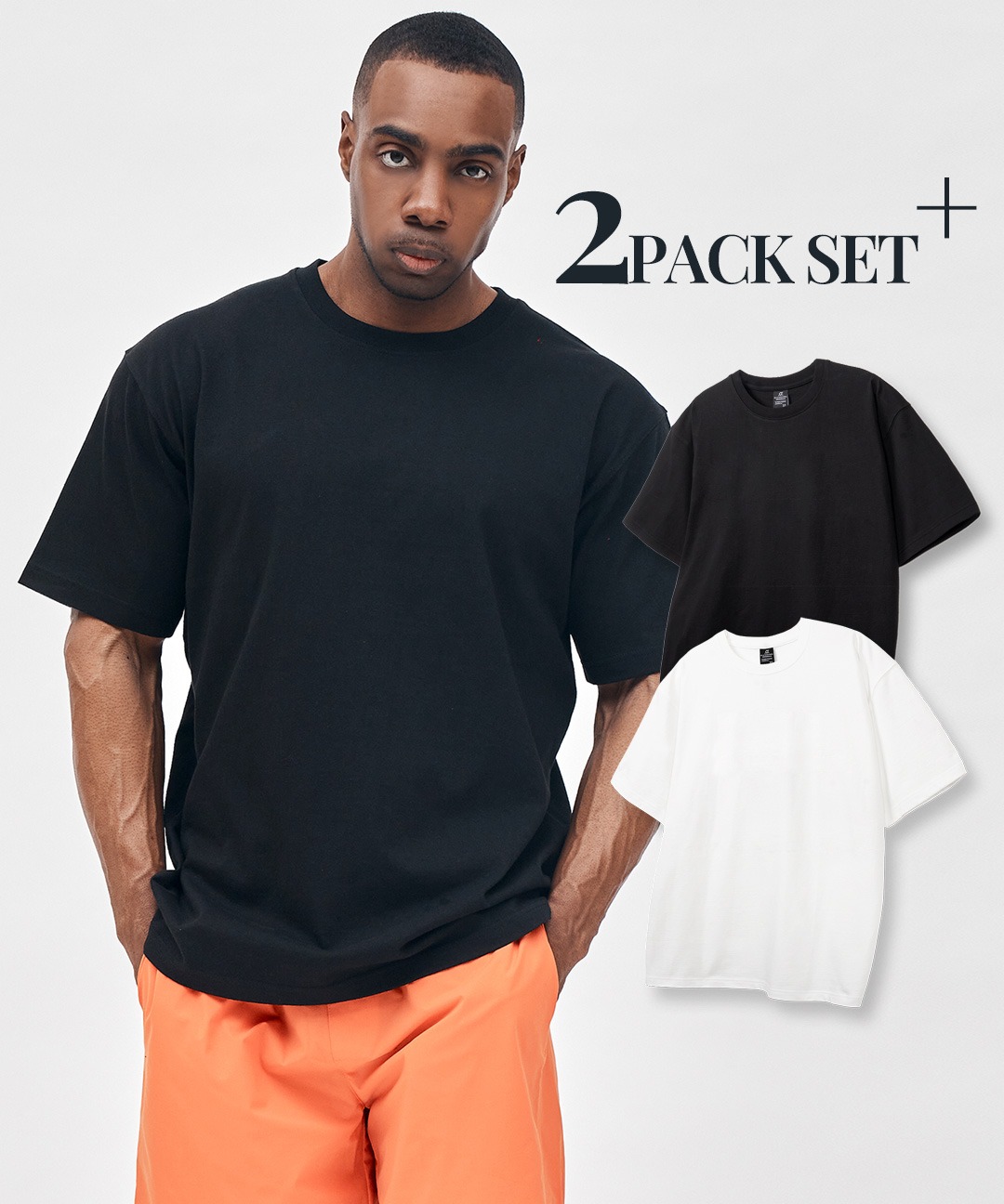 24SS 无纹 基本的 短袖 T恤 (2PACK)